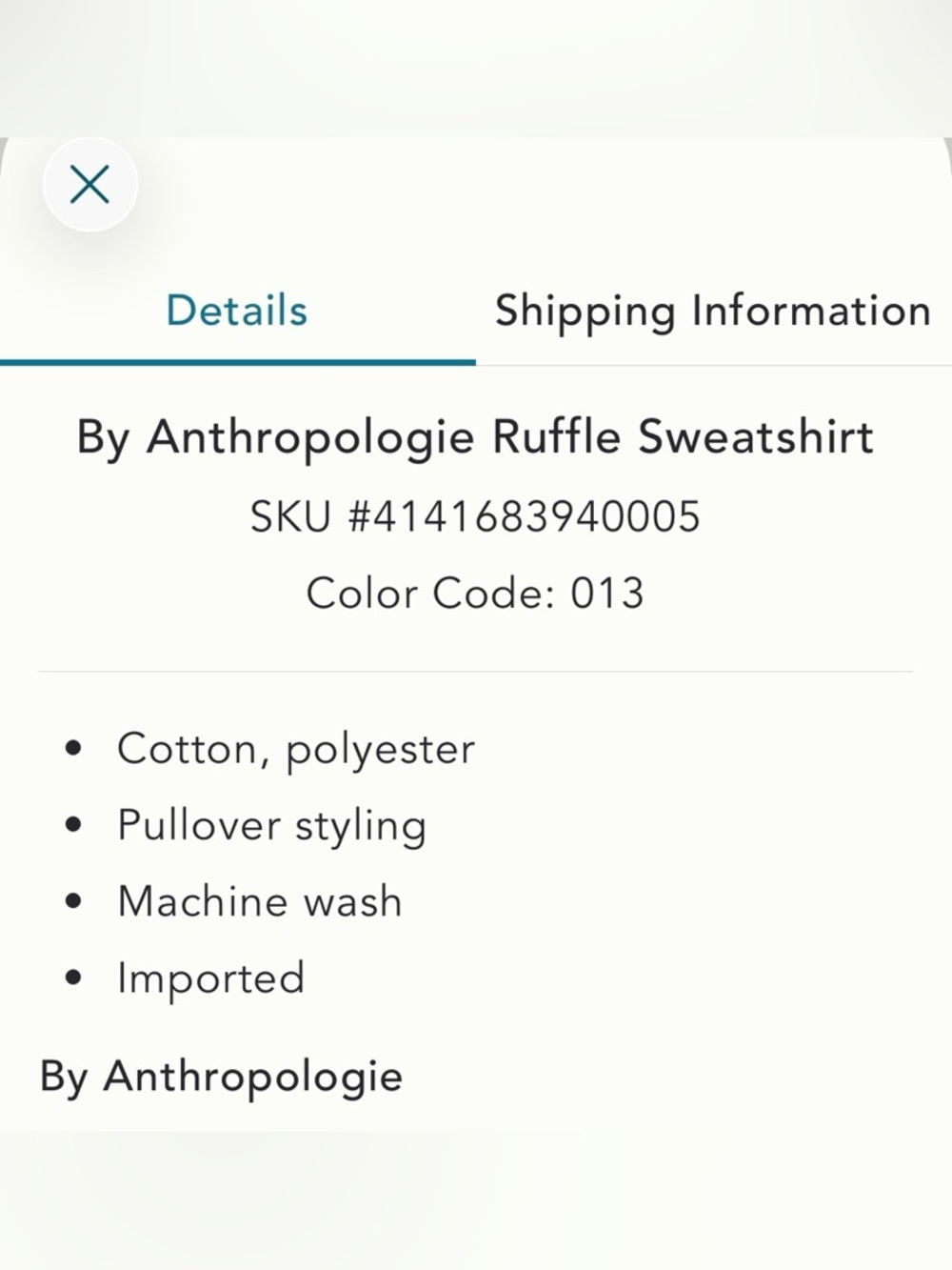 Anthropologie ruffle sweatshirt in Light Sand - Picture 3 of 9